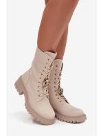 Dámské workery s přezkami Medvídek Srdce Béžové Iravine