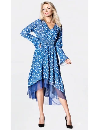 Světle modré vzdušné dámské šaty s ozdobnou spodní částí Ann Gissy (DLY017) Světle modré vzdušné dámské šaty s ozdobnou spodní částí Ann Gissy (DLY017)