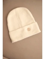 Dámská měkká čepice z alpaky s ozdobnou destičkou béžová Dámská měkká čepice z alpaky s ozdobnou destičkou béžová