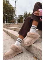 Ženské Sněhule Na Platformě S Kožešinou A Přezkou Béžové Querina