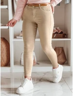 Dámské džínové kalhoty CLARET s páskem ve světle hnědé barvě FashionStreet UY2455