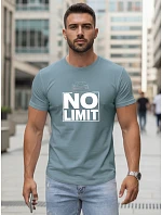 Pánské bavlněné tričko s potiskem No limit petrol FashionStreet NX0129R