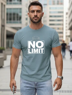 Pánské bavlněné tričko s potiskem No limit petrol FashionStreet NX0129R