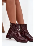 Dámské kotníkové boty z přírodní kůže na klíně vyhřívané D&A CR52-715 bordó Dámské kotníkové boty z přírodní kůže na klíně vyhřívané D&A CR52-715 bordó