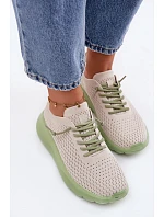 Materiálové Dámské Sportovní Boty Béžové Helinae