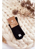 Dámské žebrované ponožky bez tlaku Černe Dámské žebrované ponožky bez tlaku Černe