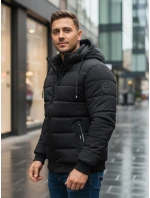 Pánská prošívaná zimní bunda s kapucí černá FashionStreet TX5094