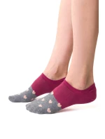 Steven 021 vzorované ponožky barva:burgundy/cheese 060