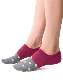 Steven 021 vzorované ponožky barva:burgundy/cheese 060