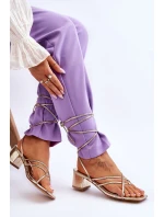 Vázané Sandály S Vysokými Podpatky zlato Secret Love Vázané Sandály S Vysokými Podpatky zlato Secret Love