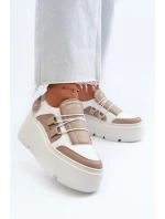 Zazoo 1833 Dámské Kožené Tenisky na Masivní Podrážce Bílé Zazoo 1833 Dámské Kožené Tenisky na Masivní Podrážce Bílé