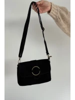Kožená Semišová Malá Černá Kabelka Jessel Kožená Semišová Malá Černá Kabelka Jessel