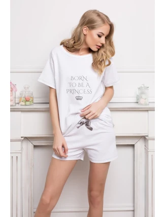 Pyžamo Princess Short White - Aruelle Pyžamo Princess Short White - Aruelle