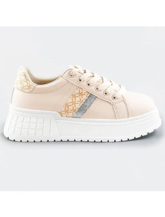 Béžové dámské tenisky sneakers s vysokou podrážkou (AD-576) Béžové dámské tenisky sneakers s vysokou podrážkou (AD-576)