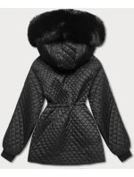 Černá dámská oversize bunda pro přechodné období (ag6-27) Černá dámská oversize bunda pro přechodné období (ag6-27)