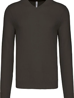 Kariban K 965 Pánský svetr s výstřihem do V 20.K965 dark grey