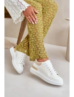 Nízké dámské tenisky na platformě z ekokůže bílo-bežové Nevelena