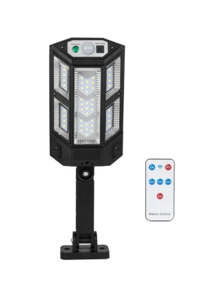 POULIČNÍ LAMPA SOLÁRNÍ LUCERNA 43LED + DÁLKOVÉ OVLÁDÁNÍ POHYBOVÝ A SOUMRAKOVÝ SENZOR