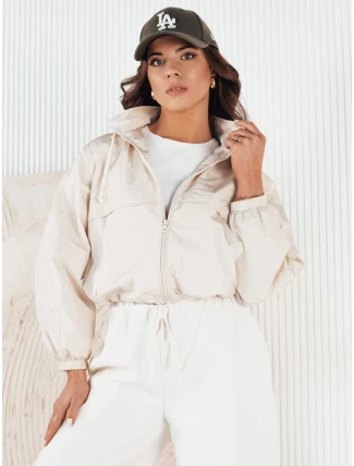 Dámská přechodná bunda s kapucí GRAUS ecru FashionStreet TY4220 Dámská přechodná bunda s kapucí GRAUS ecru FashionStreet TY4220