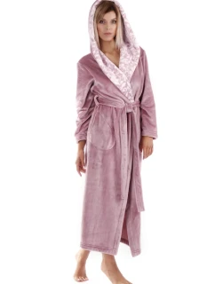 Dámský župan Flora s kapucí 3956 4353 mauve mist - Vestis