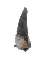 DEKORATIVNÍ PLYŠOVÝ TRPASLÍK LED 38CM ŠEDÝ