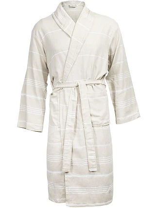 The One Towelling Hamam Bathrobe Hamam župan 48.1012 beige/white