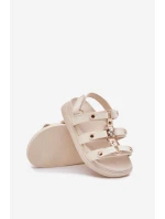Dětské Sandály Se Zlatým Detalem Béžové Lunessa