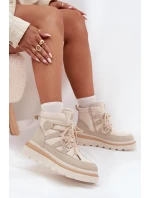 Dámské Botky Trapery Na Platformě Světle Béžové Liorae