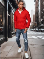 Pánská přechodná prošívaná bunda červená FashionStreet TX4417 Pánská přechodná prošívaná bunda červená FashionStreet TX4417