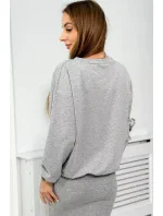 Halenka + pruhované šaty šedé Halenka + pruhované šaty šedé