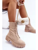 kožené workery s bižuterní ozdobou Bežové Marx kožené workery s bižuterní ozdobou Bežové Marx