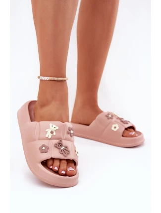 Pěnové Pantofle S Připínáčky Růžové Redienna