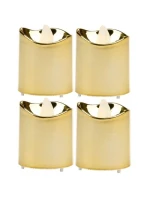 SADA 4 ČAJOVÝCH SVÍČEK VEDENÝCH ZLATOU BARVOU SADA 4 ČAJOVÝCH SVÍČEK VEDENÝCH ZLATOU BARVOU