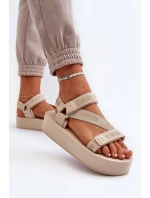 Dámské sandály na platformě Big Star NN274A528 béžové