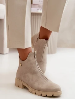 Zateplené Dámské Kotníkové Boty S Ošoupáním Eko Kožené Zlaté Verietta