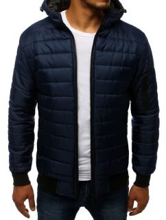 Pánská prošívaná bunda bomber tmavě modrá TX2228