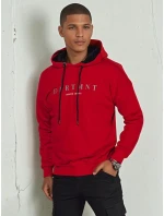 Pánská červená mikina s potiskem FashionStreet BX5681 Pánská červená mikina s potiskem FashionStreet BX5681