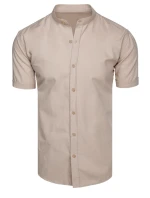 Pánská béžová košile s krátkým rukávem FashionStreet KX1050