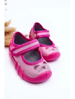 Balerínky Befado se lesklými kočičkami 109P235 růžové