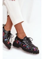 Lakované polobotky z pravé kůže s vzorem Artiker 57C0174 Černé Lakované polobotky z pravé kůže s vzorem Artiker 57C0174 Černé