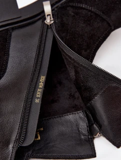 Dámské zateplené kotníkové boty z přírodního semiše D&A – černé