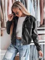 Dámská krátká oversize bunda typu bomber MOTORES černá FashionStreet TY4799