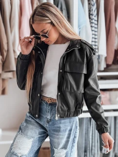 Dámská krátká oversize bunda typu bomber MOTORES černá FashionStreet TY4799
