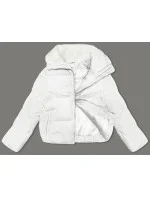 Bílá dámská manšestrová bunda s vysokým stojáčkem J Style (5M3230-281)