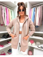 Gruba rozpinana bluza damska Goodlookin cappuccino (551)