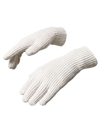 Pletené rukavice na telefon s výřezem na prsty - béžové