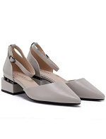 Dámské lodičky na klínku s páskem béžové barvy Vinceza 62278