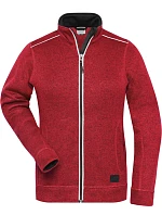 Daiber JN 897 Dámská pracovní pletená fleece bunda - Solid 02.0897 red melange/black