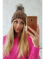 Fleecová kostkovaná čepice K226 mocca Fleecová kostkovaná čepice K226 mocca