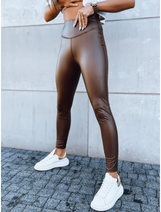 Dámské voskované legíny JEWELS hnědé FashionStreet UY1702